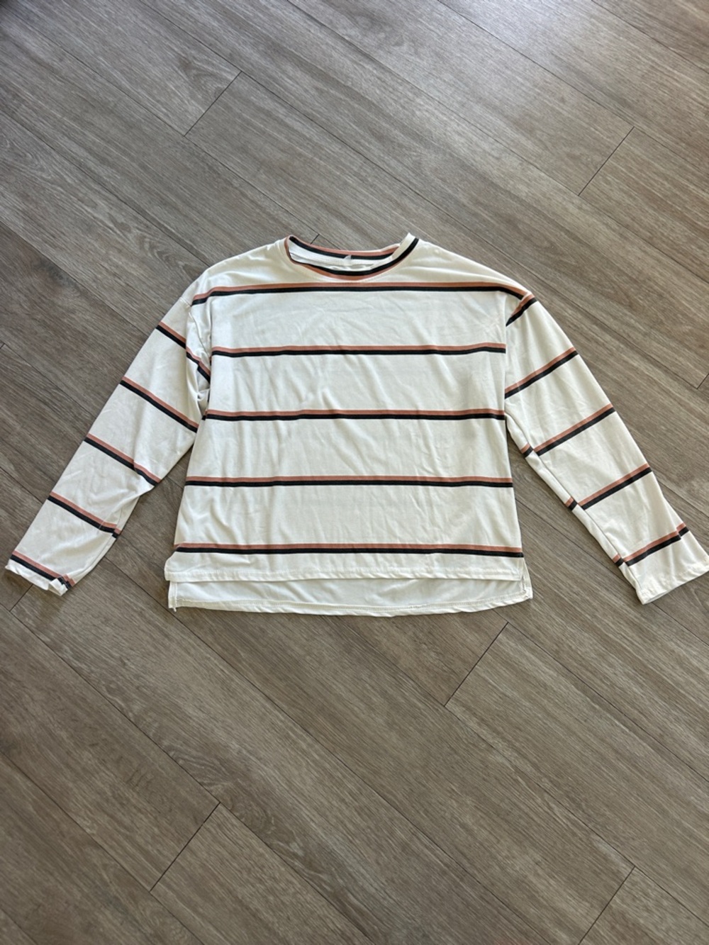 Vintage Long Sleeve Striped Crop Tee